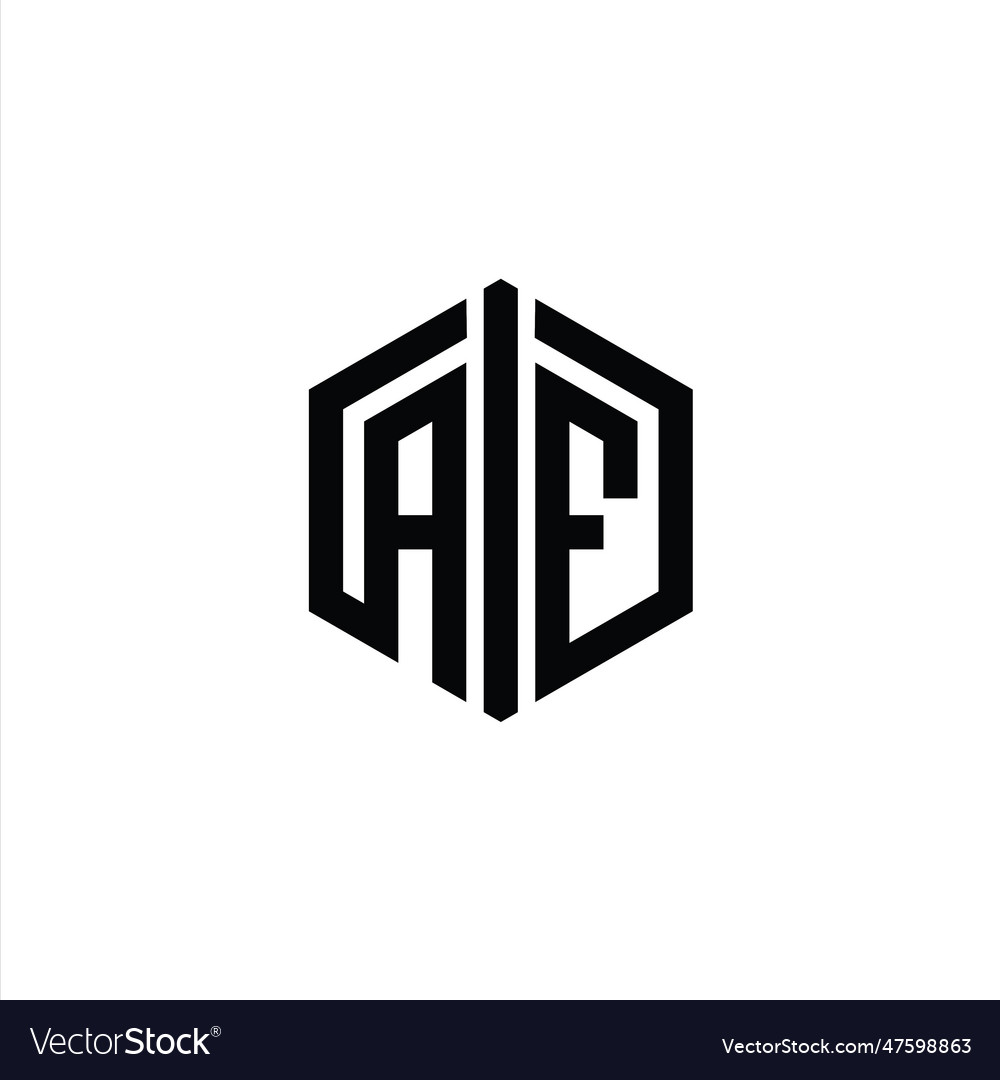 Af letter logo monogram hexagon shape