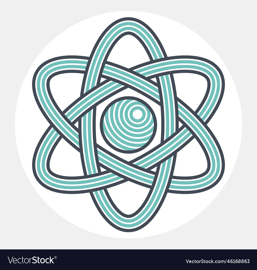 Atom symbol in modern linear style isolated