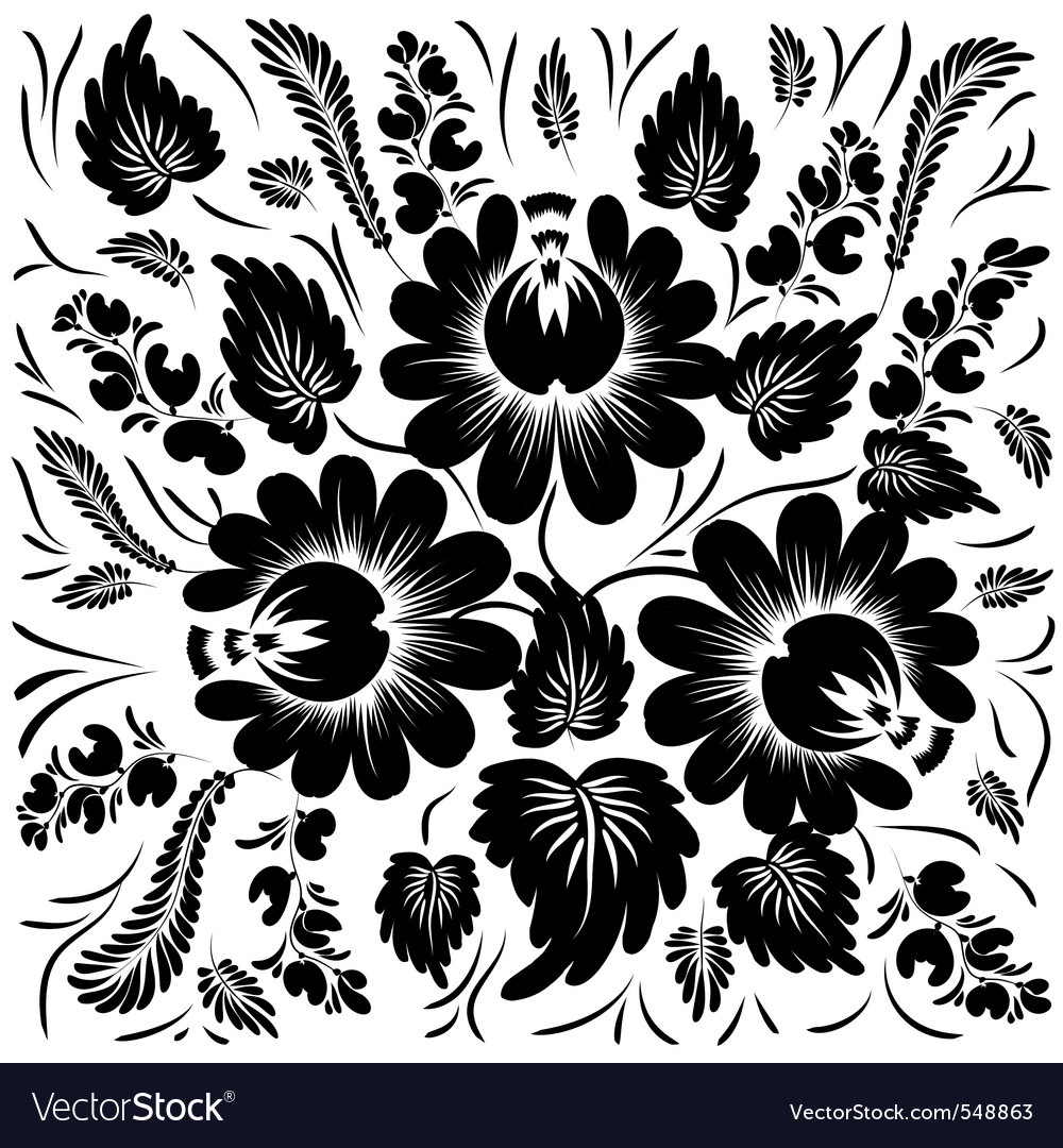 Black Floral Design - Vectorjunky - Free Vectors, Icons, Logos and