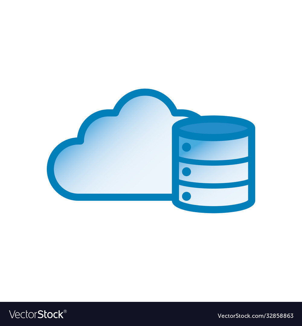 Cloud computing and web hosting line gradient