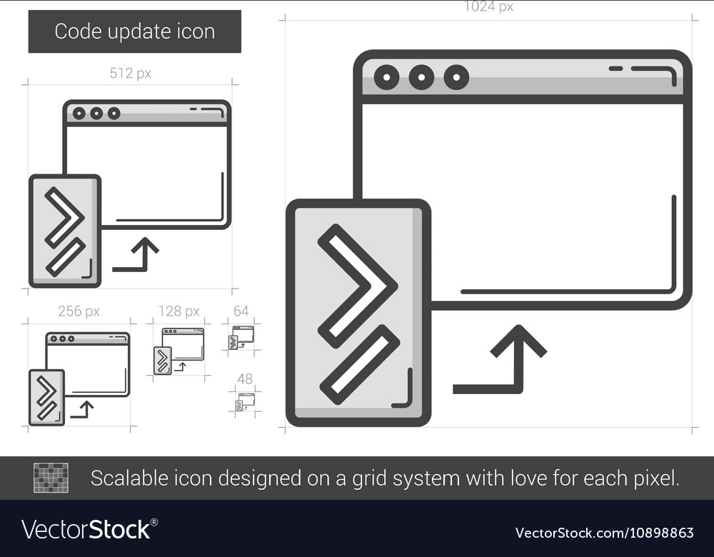 Code update line icon
