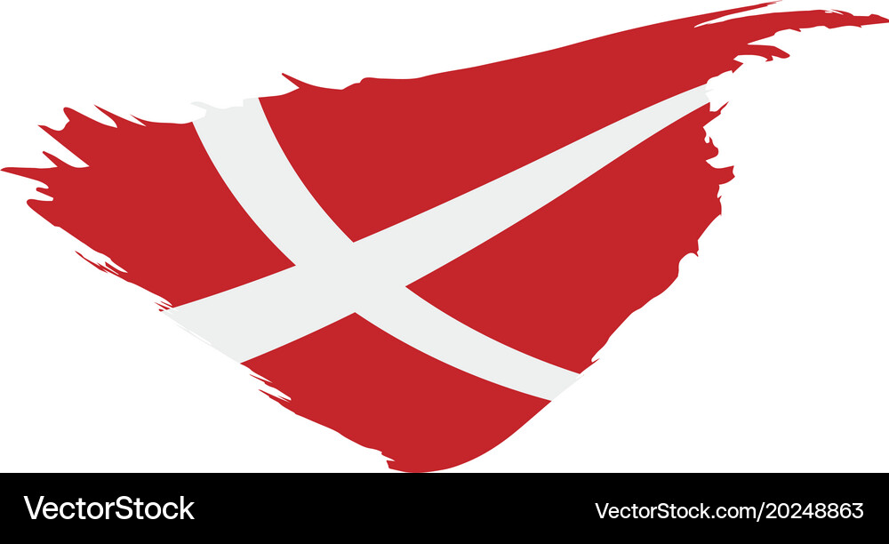 Denmark flag Royalty Free Vector Image - VectorStock