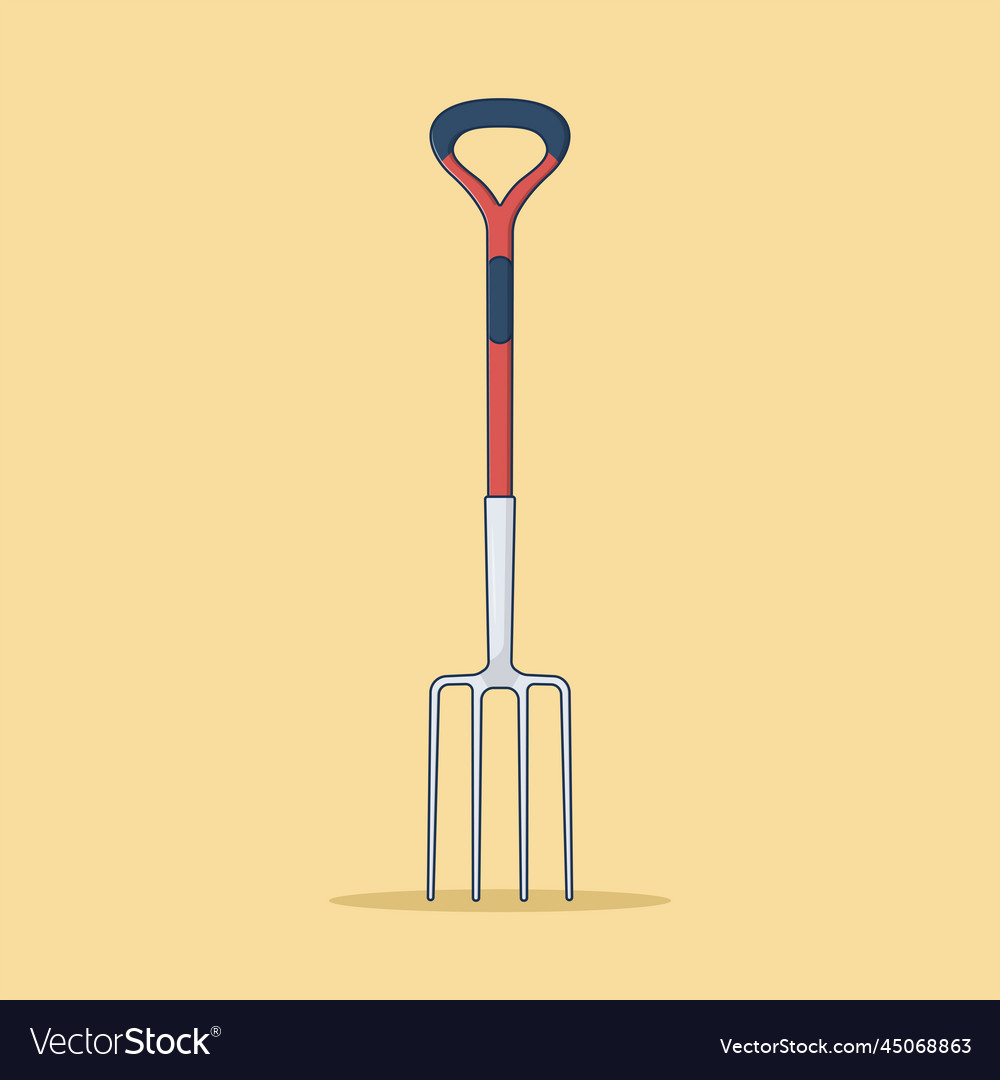 Digging fork icon handy tools flat cartoon