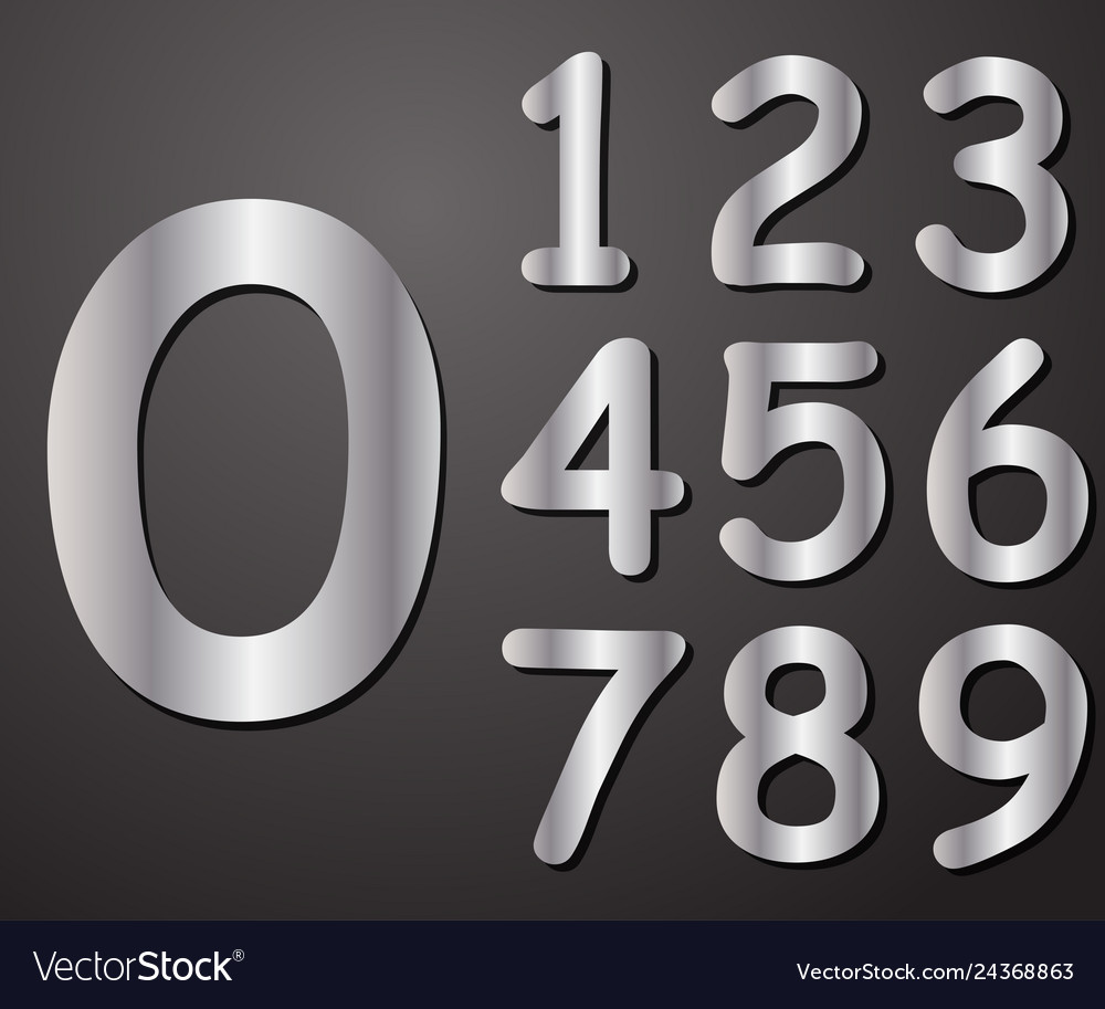 Digits in silver from 0 to 9