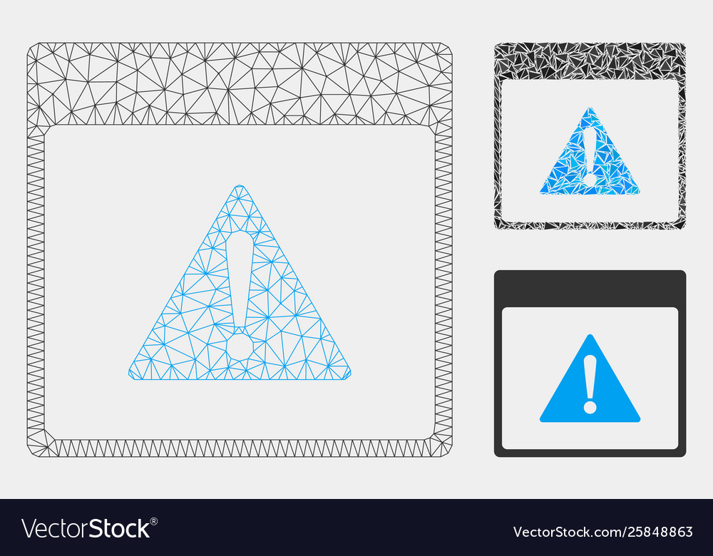 Error calendar page mesh 2d model vector image Error calendar page mesh 2d model