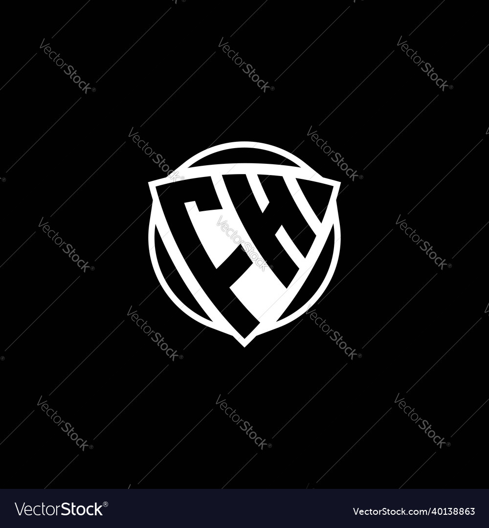 Fh logo monogram triangle shield and circle shape Vector Image Fh logo monogram triangle shield and circle shape
