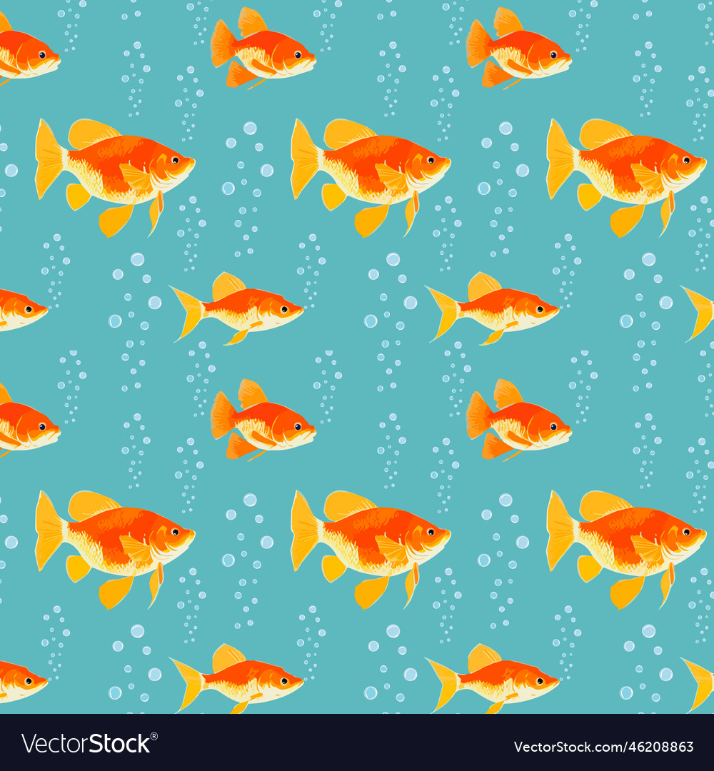 Goldfish in a pattern vector image Goldfish in a pattern