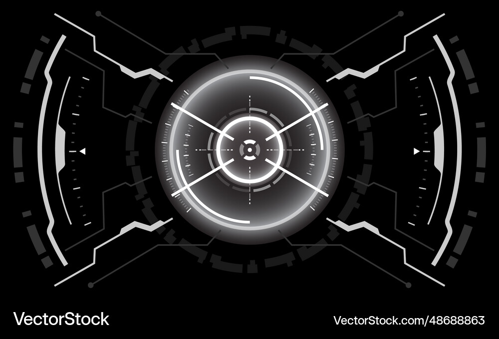 Hud sci-fi interface screen view white geometric Vector Image