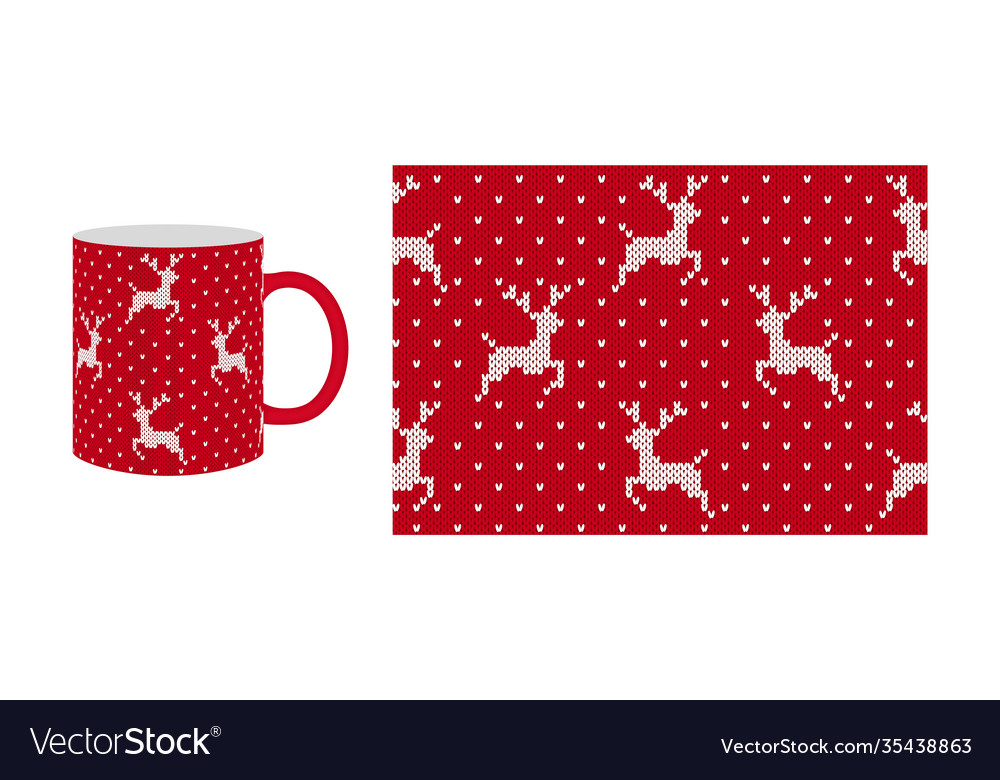 Knit seamless pattern xmas print border design Vector Image Knit seamless pattern xmas print border design