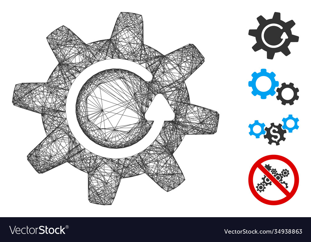 Linear cogwheel rotation direction mesh