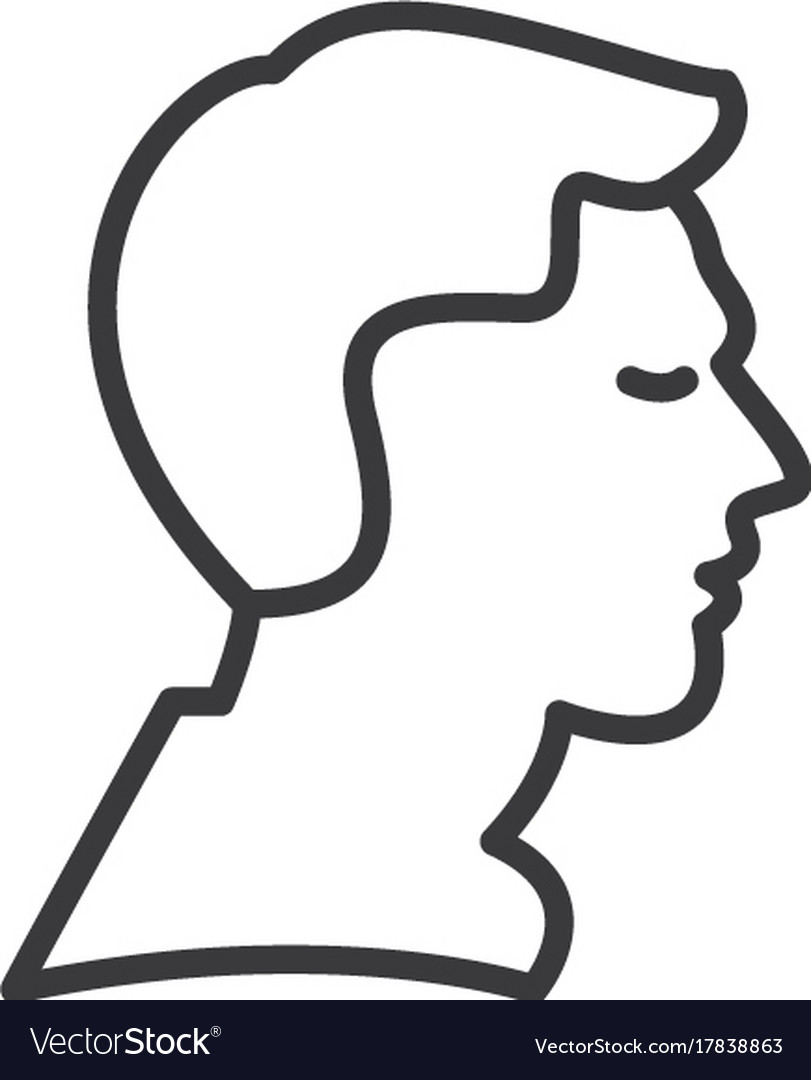 Man profile line icon sign