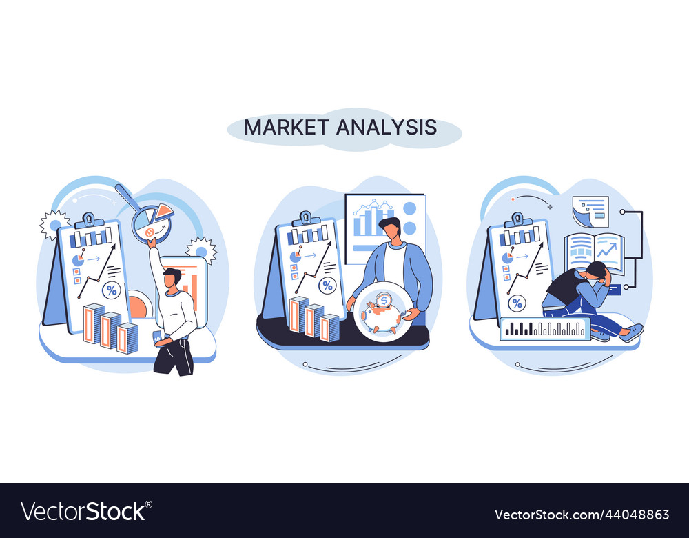 Market analysis metaphor marketing strategy Vector Image