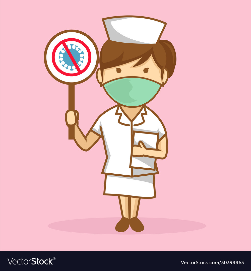 Krankenschwester sagen nein zu Corona Virus vector image Krankenschwester sagen nein zu Corona Virus