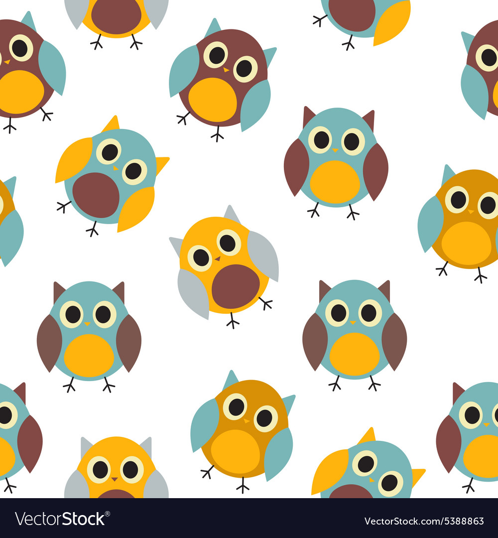 Owl seamless pattern background