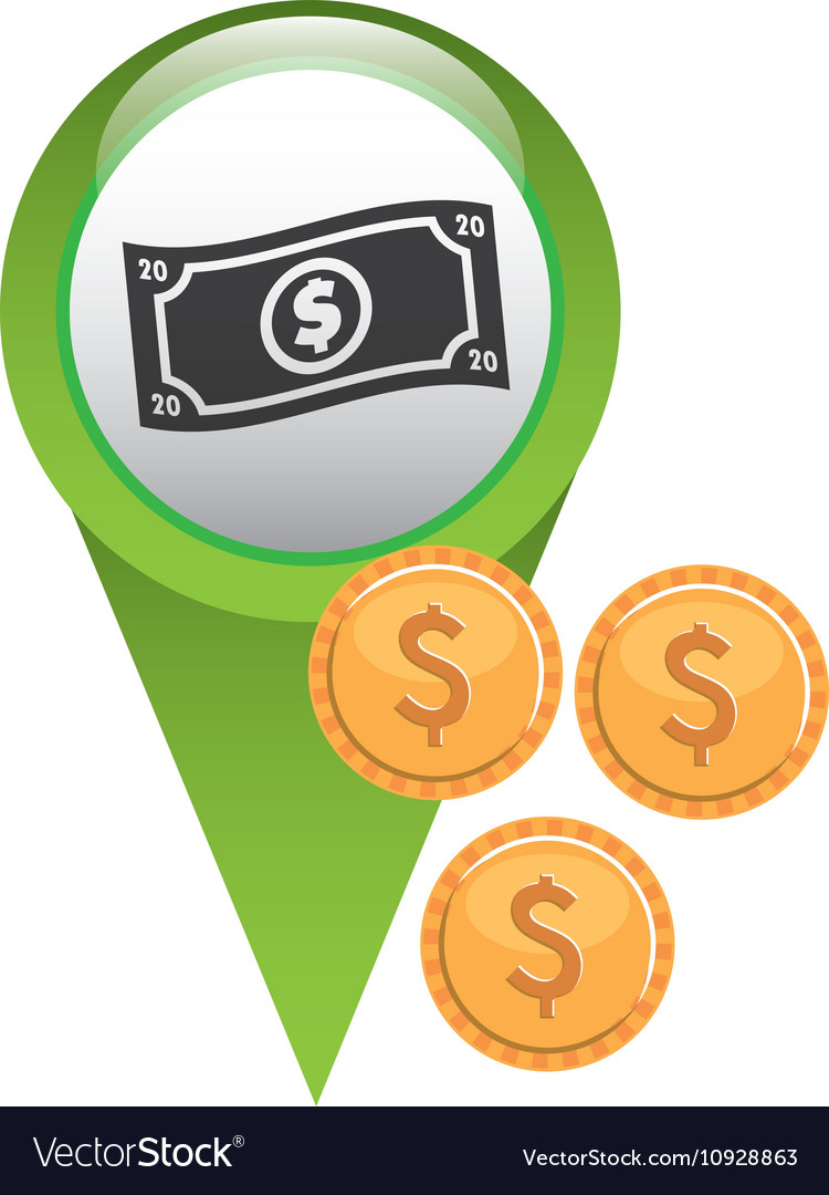 Pin pointer with money icon