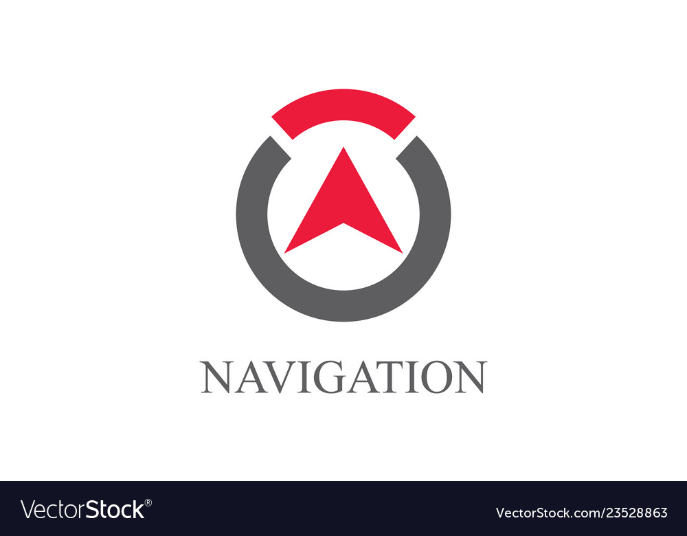 Round navigation logo Royalty Free Vector Image