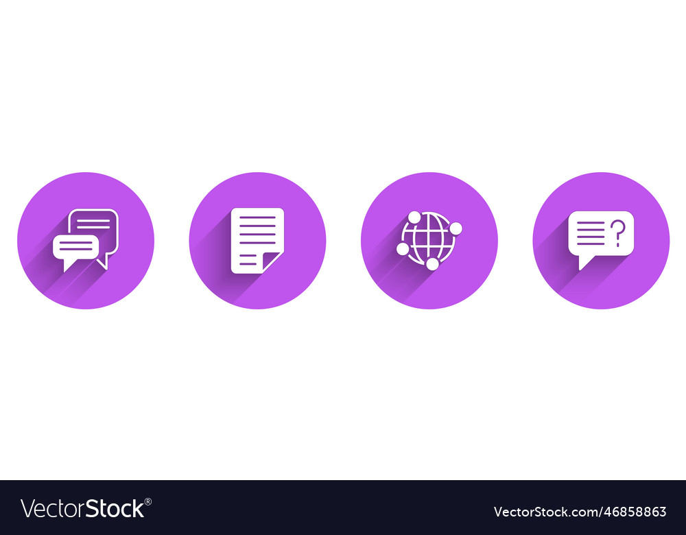 Set speech bubble chat file document global vector image Set speech bubble chat file document global