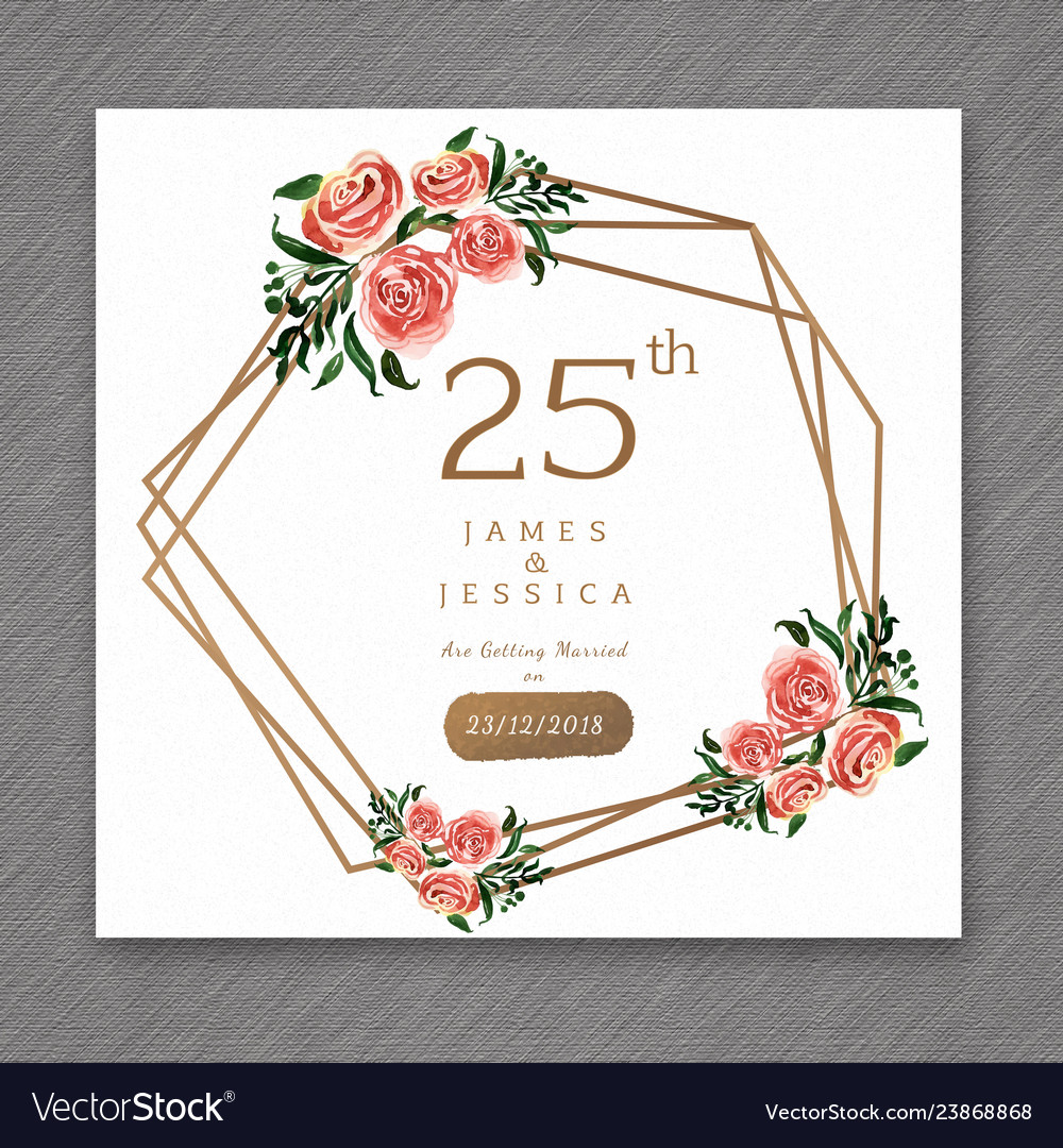 25 watercolor wedding anniversary floral frame Vector Image