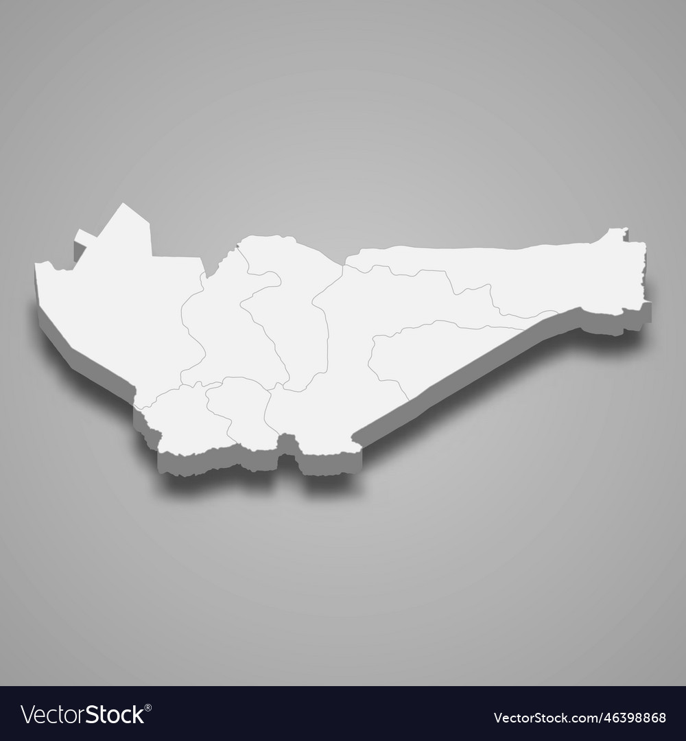 3d isometric map of baja verapaz is a province Vector Image 3d isometric map of baja verapaz is a province