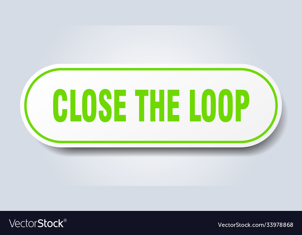 Close loop sign rounded isolated button white