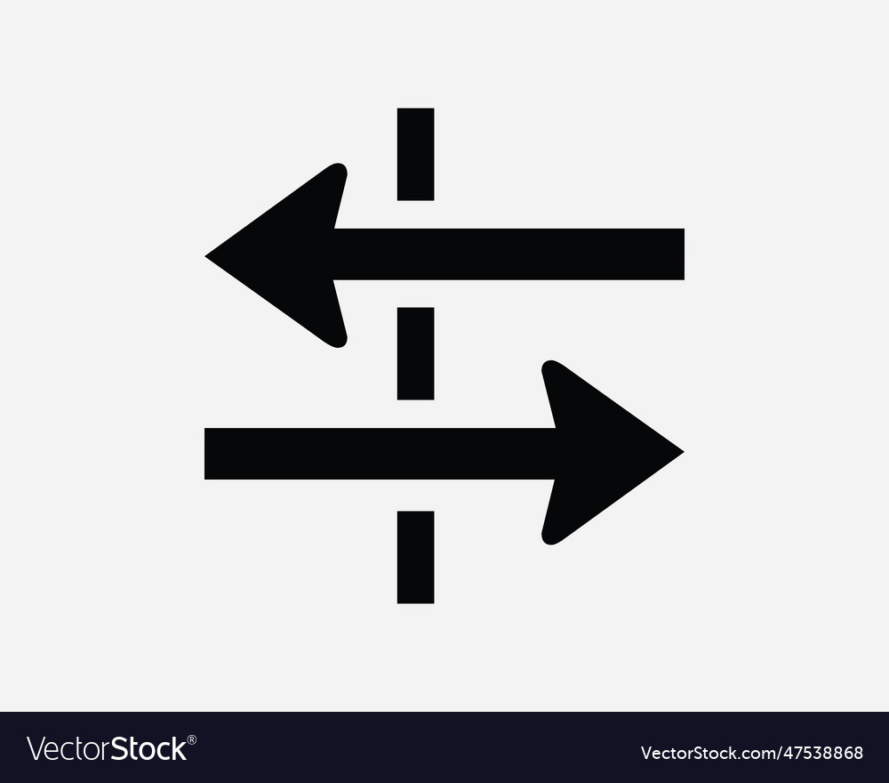 Cross border icon left right arrow osmosis filter vector image Cross border icon left right arrow osmosis filter