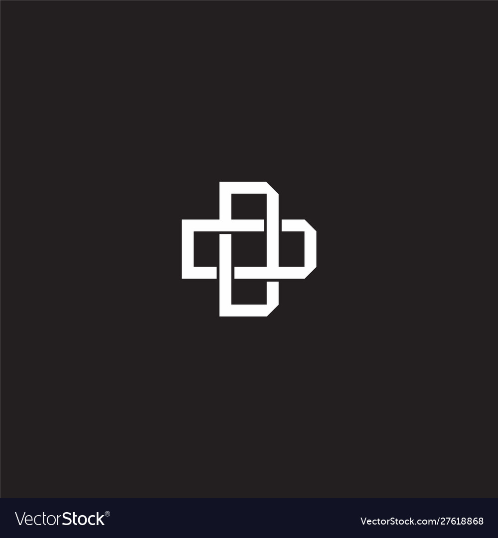 Dd initial letter overlapping interlock logo