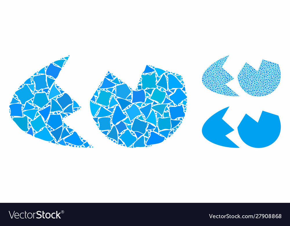 Eggshell composition icon humpy parts vector image Eggshell composition icon humpy parts