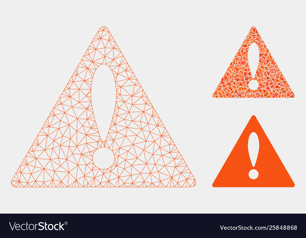 Error mesh carcass model and triangle vector image Error mesh carcass model and triangle