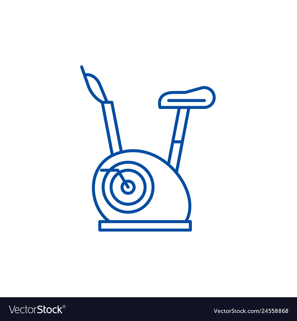 Exercise bikes line icon concept