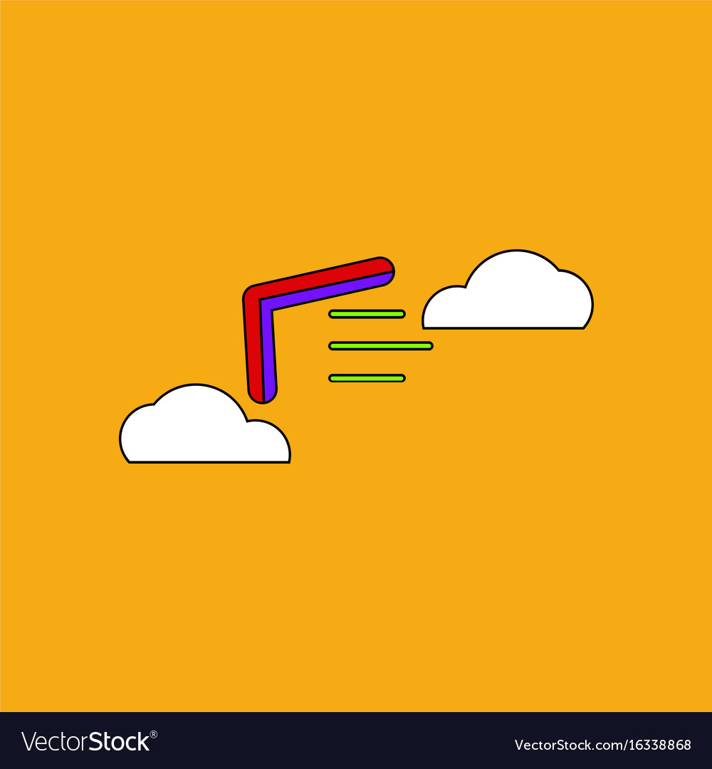 Flat icon design collection boomerang in the sky