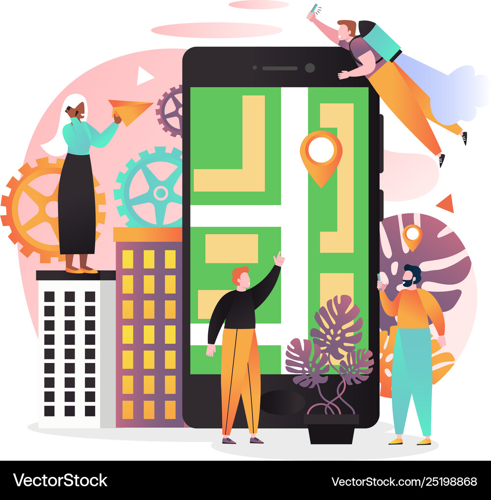 Gps Navigator Concept For Web Banner Royalty Free Vector