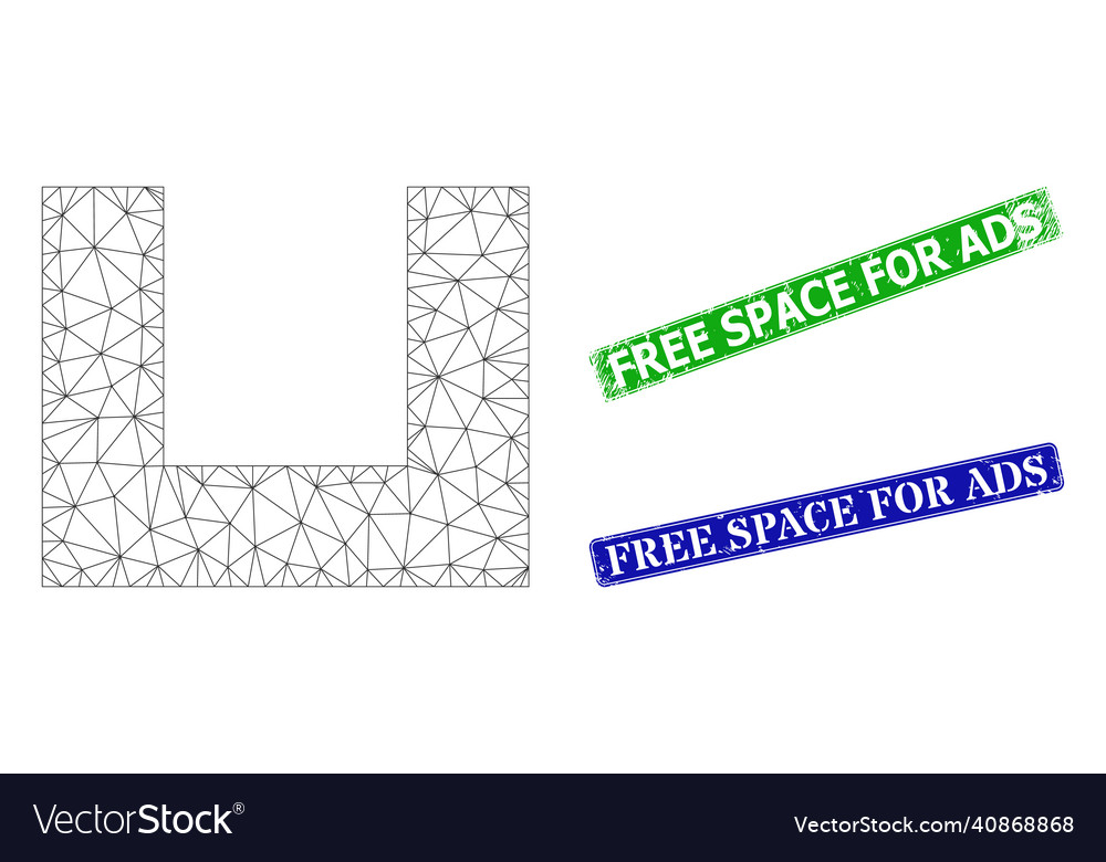 Grunge free space for ads imprints and triangular vector image Grunge free space for ads imprints and triangular