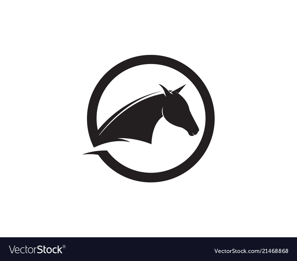 Horse head black logo template