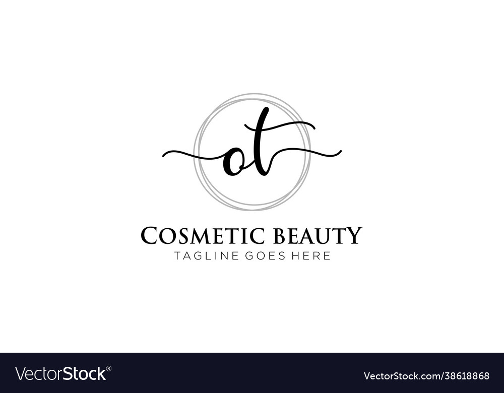 Initial ot feminine logo beauty monogram