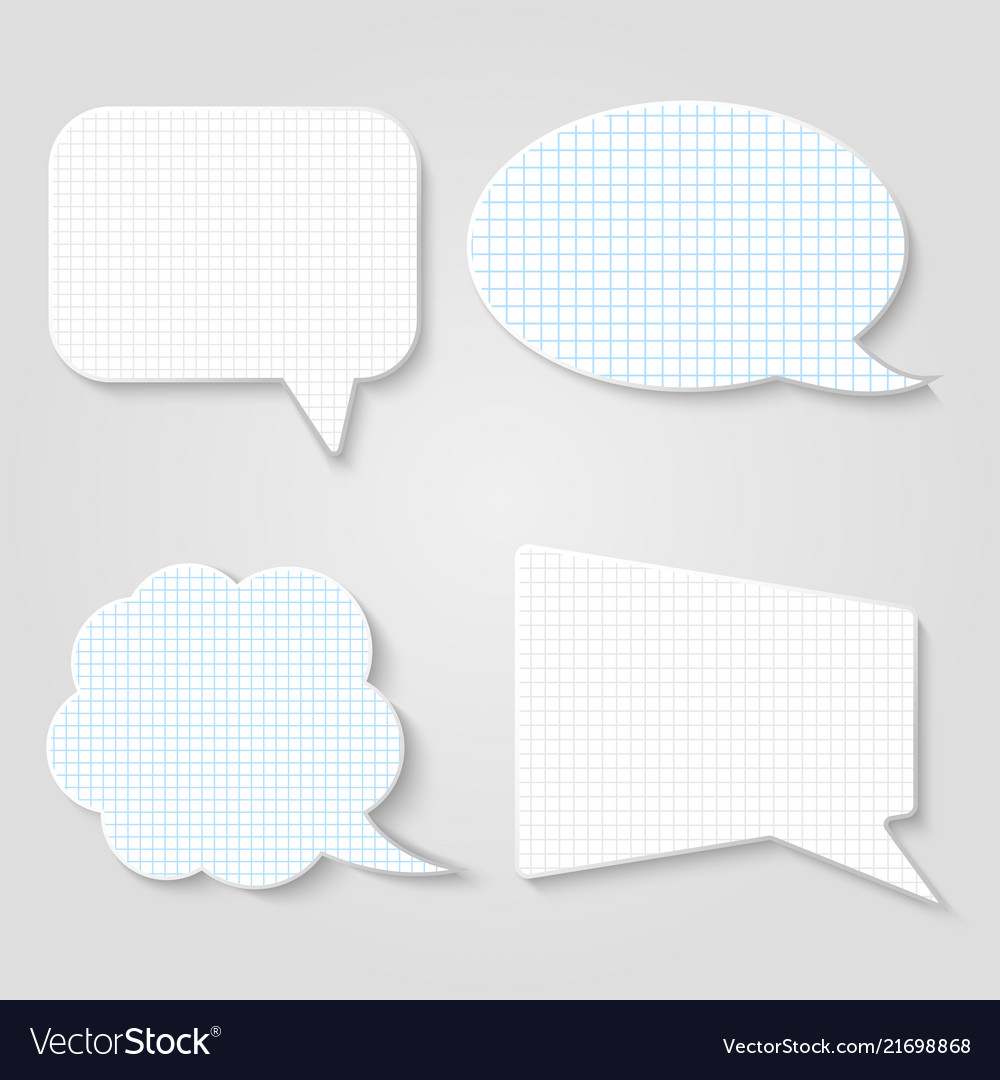 Lined blank retro speech bubbles set Royalty Free Vector