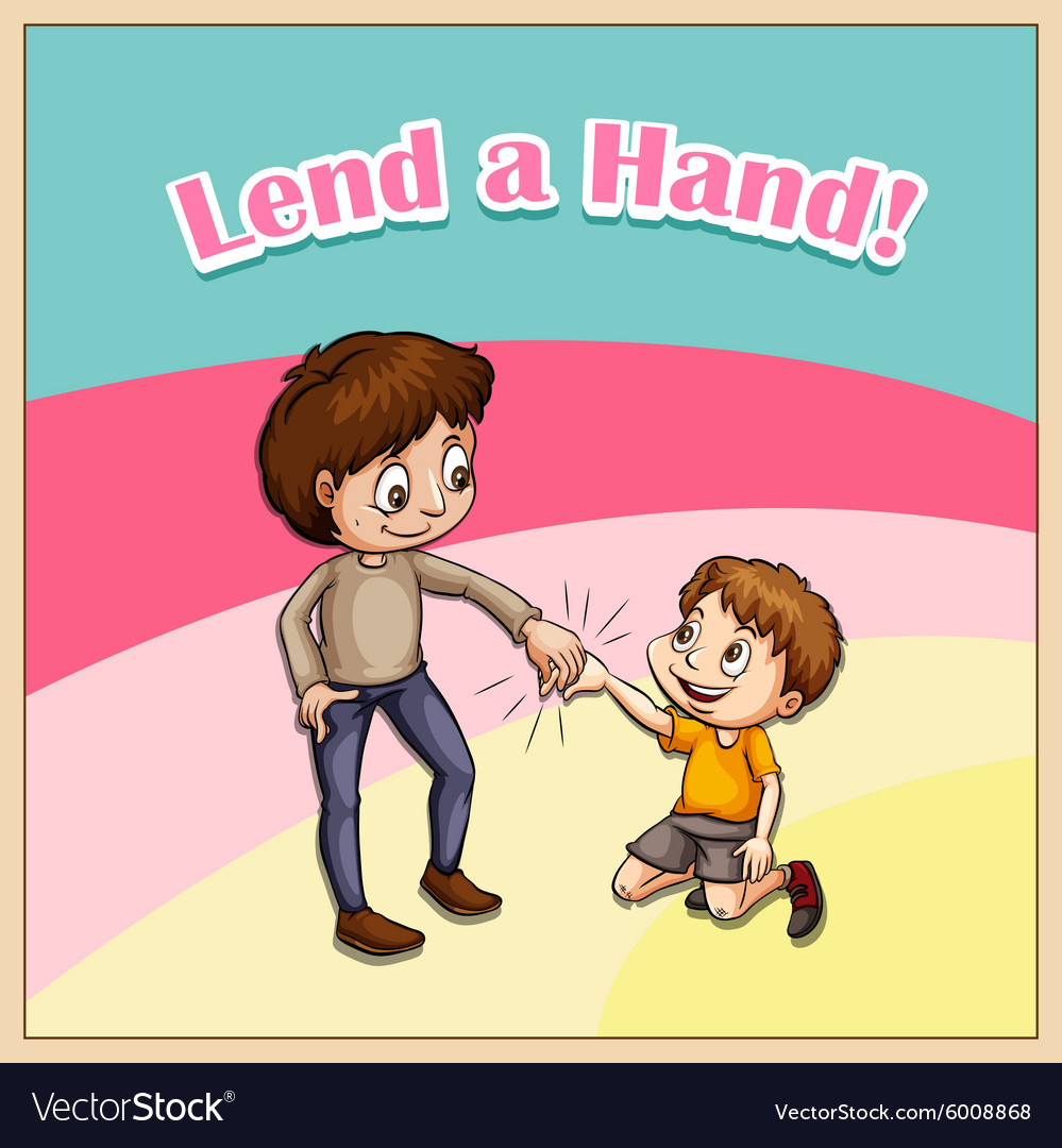 old-saying-lend-a-hand-royalty-free-vector-image