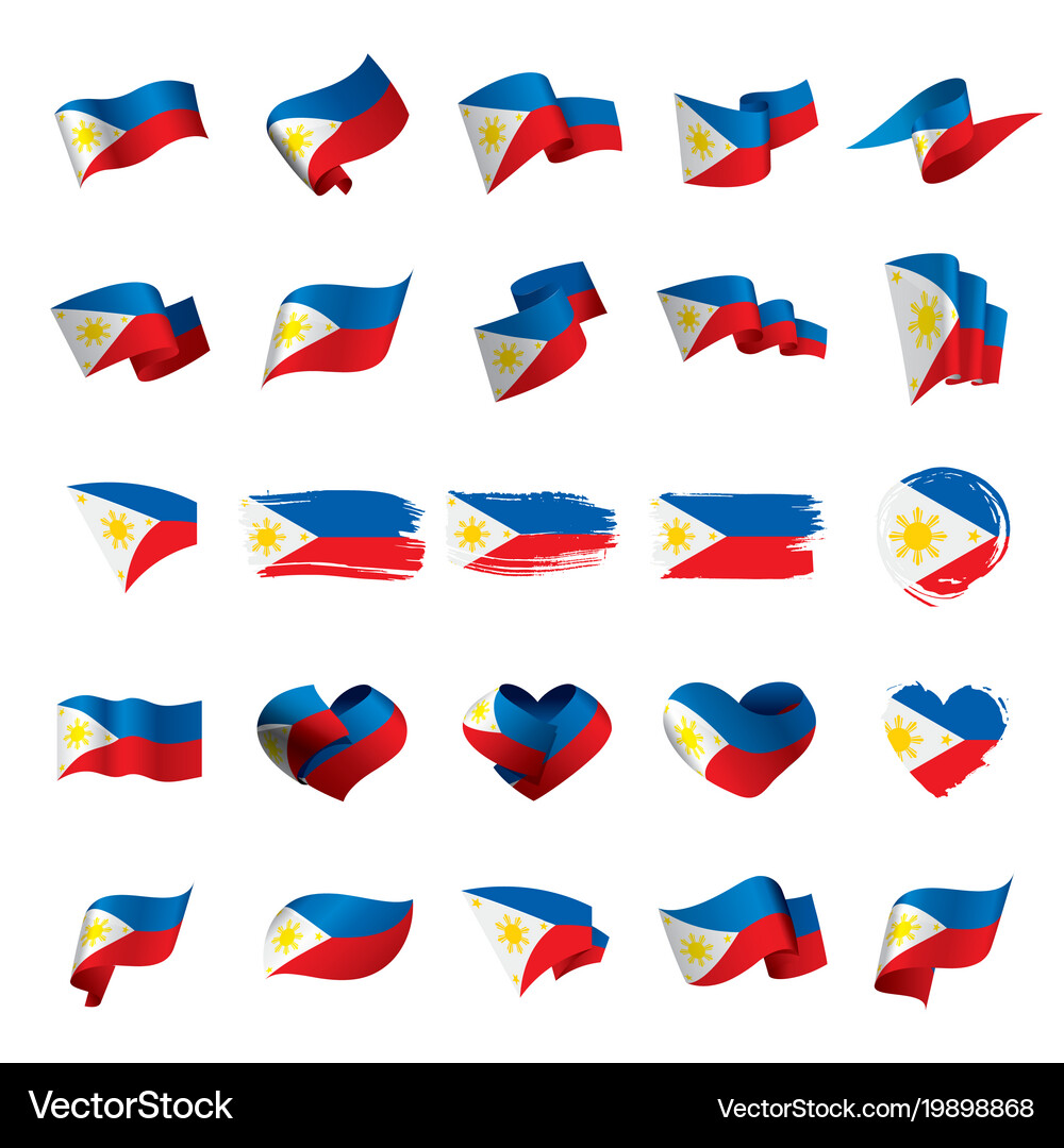 Philippines flag Royalty Free Vector Image - VectorStock