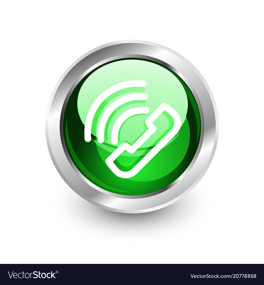 Phone support call center button vector image Phone support call center button