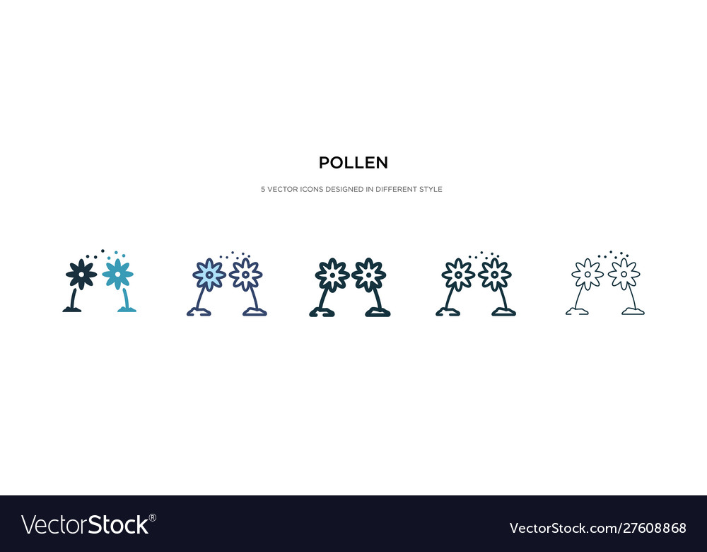 Pollen icon in different style two colored vector image Pollen icon in different style two colored