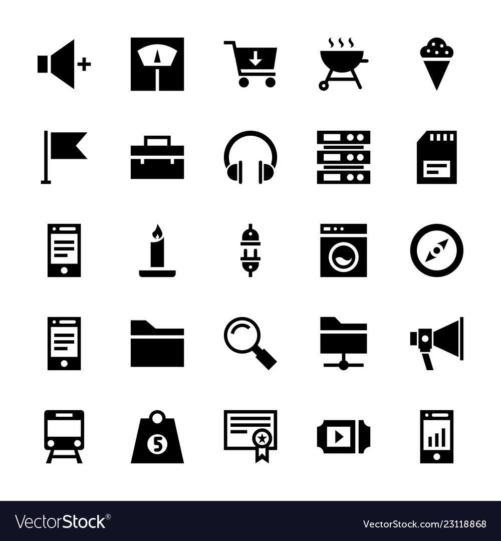 Responsive user interface solid icons