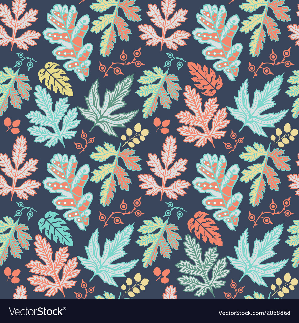 Seamless pattern with leaf copy that square