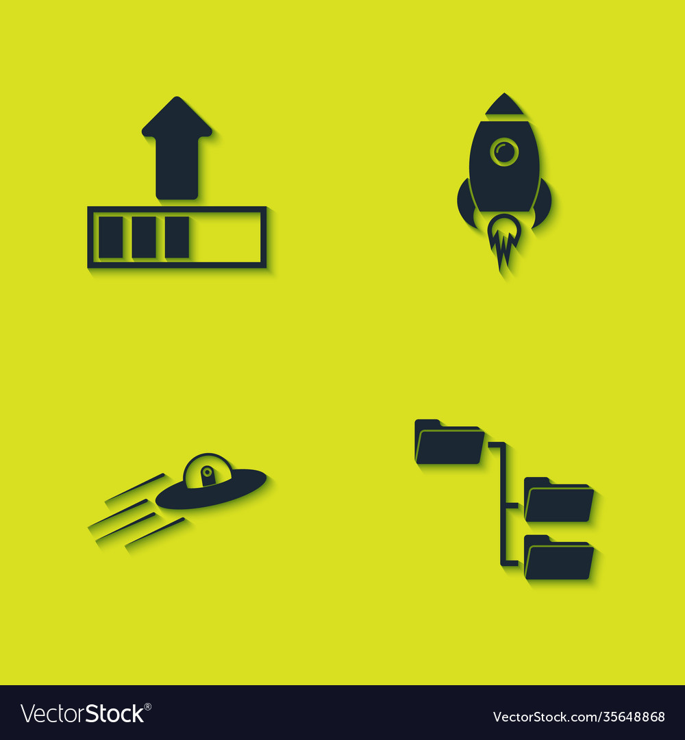 Set loading folder tree ufo flying spaceship