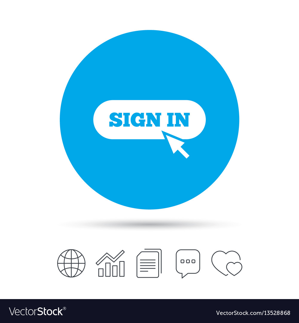 Sign in with cursor pointer icon login symbol