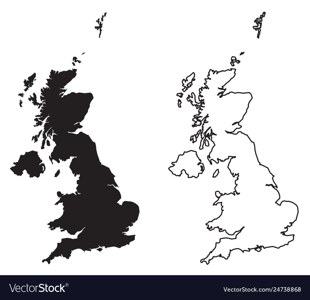 Simple Only Sharp Corners Map United Kingdom Vector Image