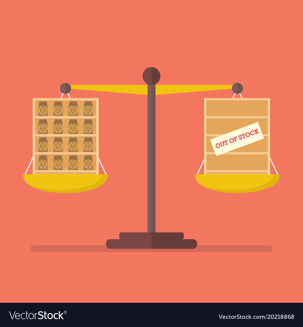 Surplus And Shortage Balance On The Scale Vector Image
