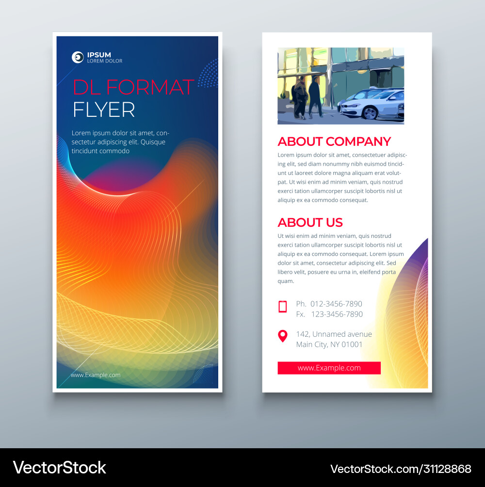 Tri Fold Brochure Design With Circle Corporate Vector Image