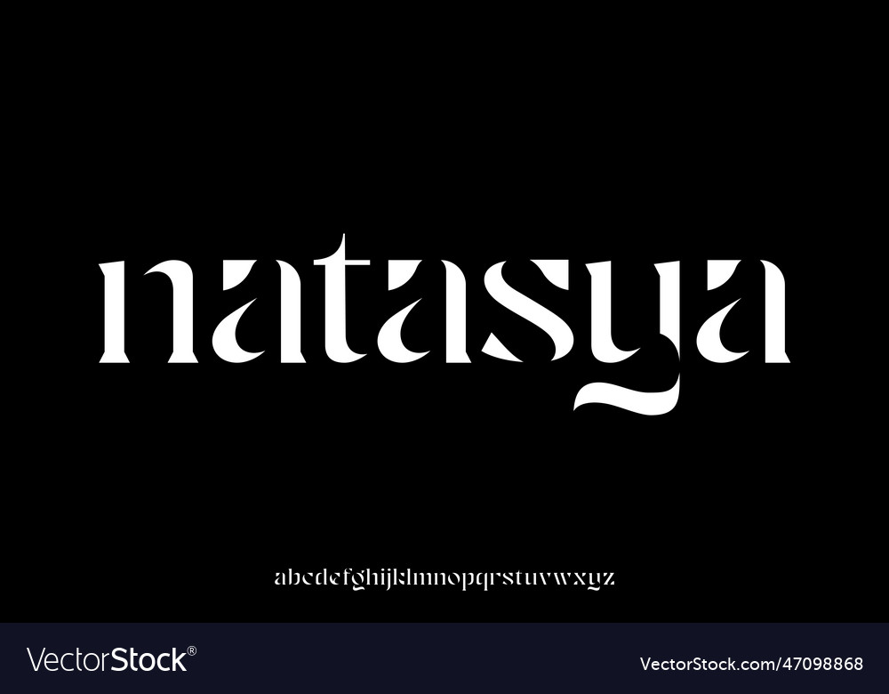 Unique and abstract display font Vector Image Unique and abstract display font