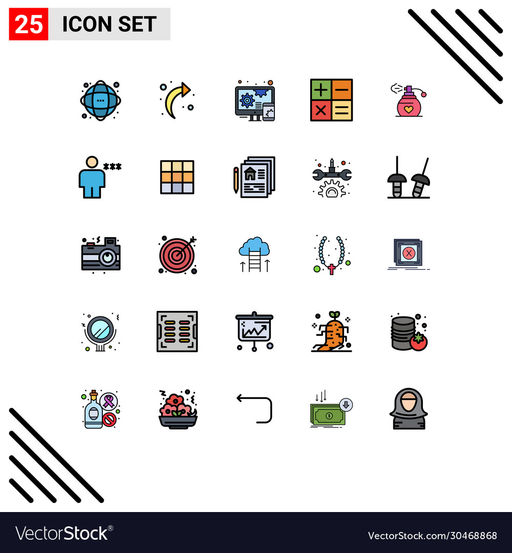 User interface pack 25 basic filled line flat