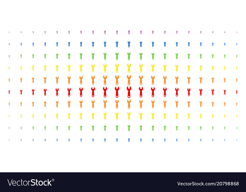 Wrench spectral halftone pattern vector image Wrench spectral halftone pattern