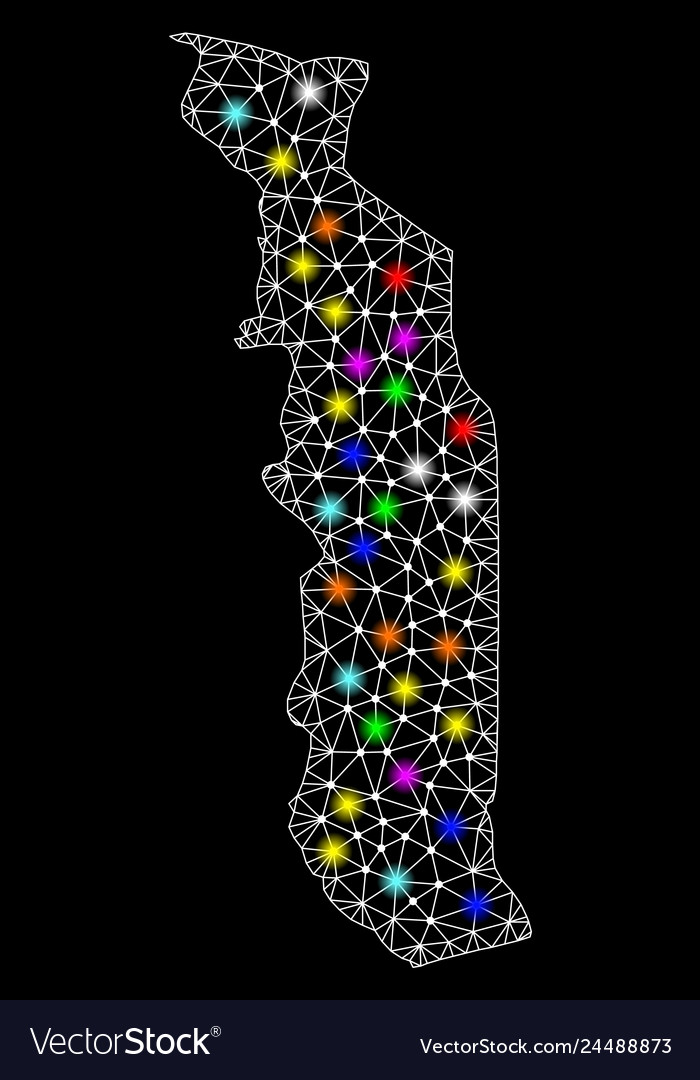 Abstract Togo Map - Light & Wireframe